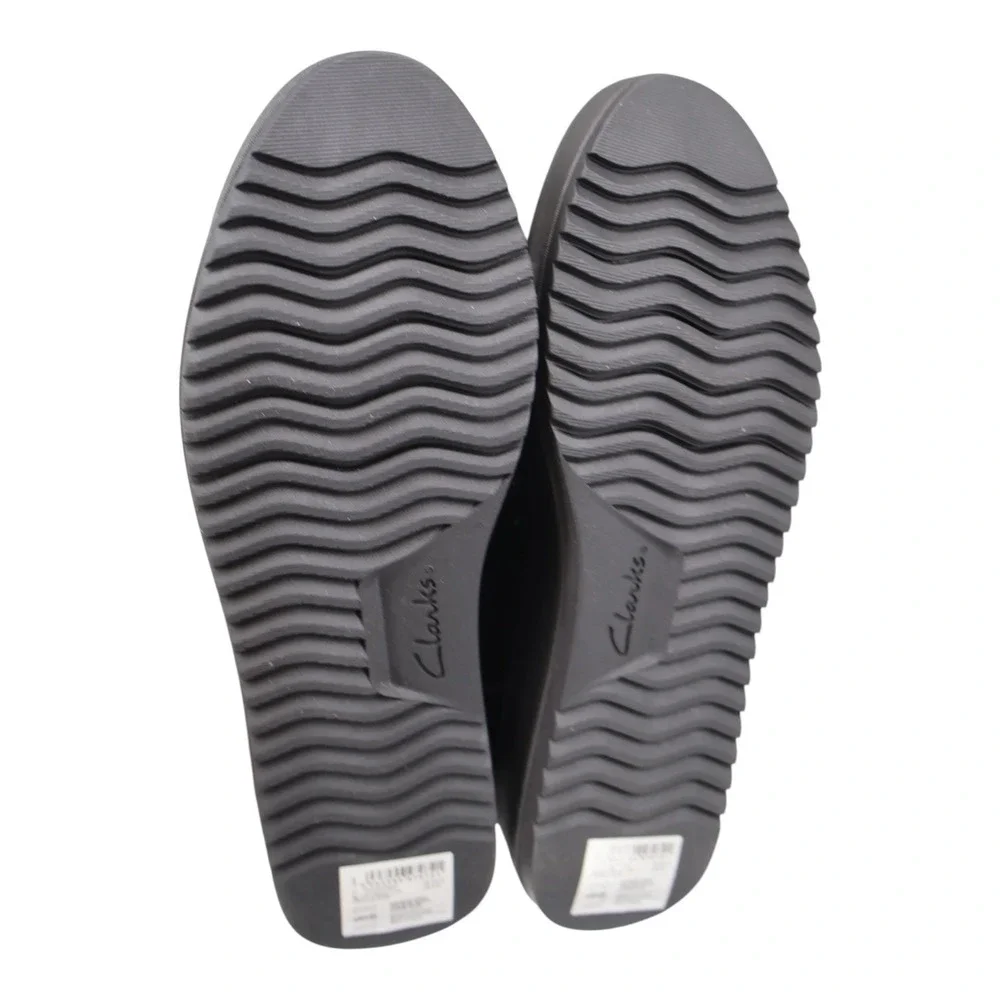 Clarks Zylah May Black Crinkle Patent Chain Platform Loafer 9 M NIB Office Siren